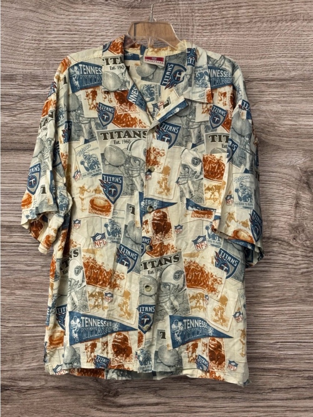 NFL Originals Tan Tennessee Titans Hawaiian Shirt